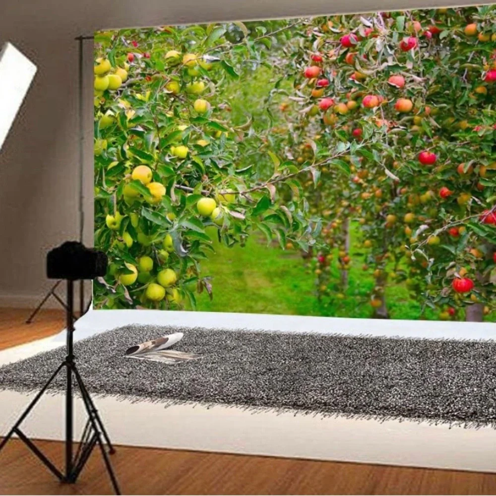Apple garden vinyl backdrop 7x5 ft